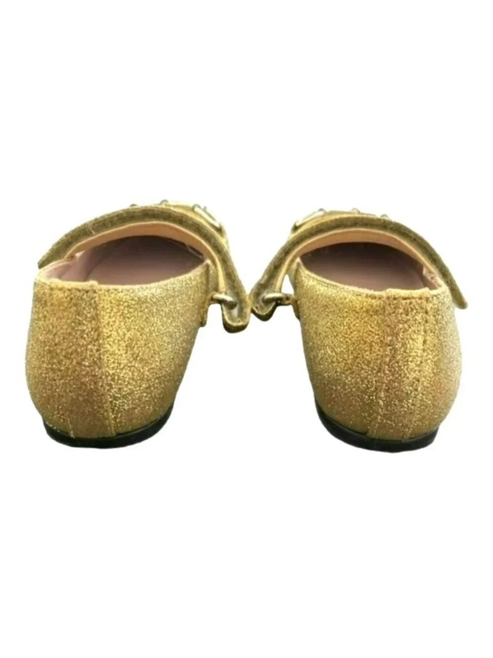 Gucci shoes Kids Glitter Gold Ballet Mary Jane Flats Size 24 US 8